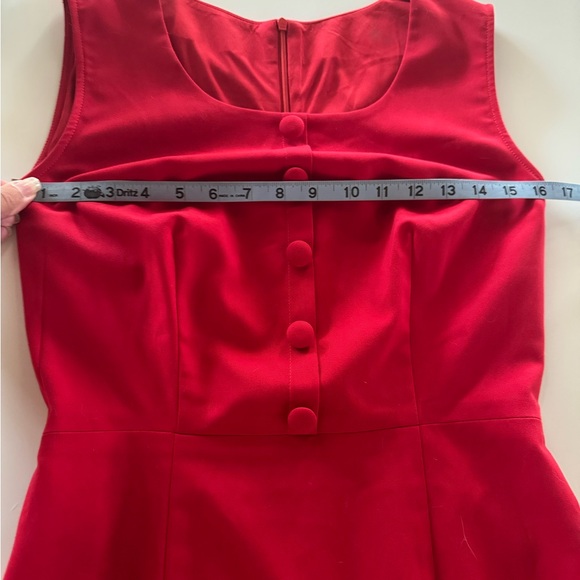 Custom Red Dress w Removable Gingham Over Skirt - Picture 7 of 9